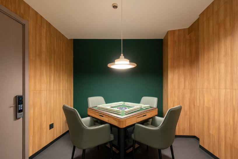 自助棋牌室包间实景：智能门锁与扫码开门